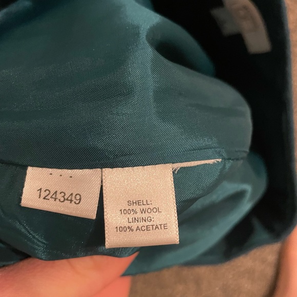 LOFT Teal Wool Pleated Pencil Skirt - Picture 4 of 4